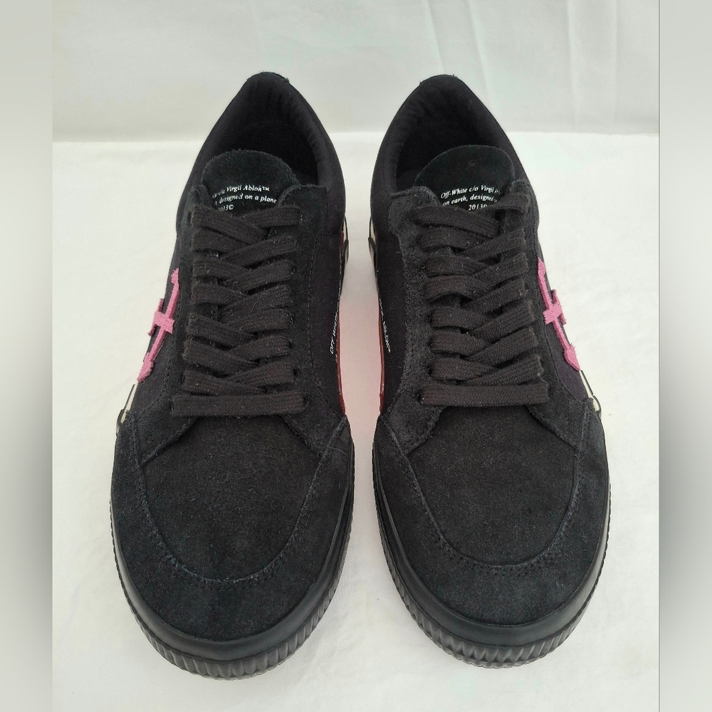 Off-White Men's Unisex Black Suede/Canvas Vulcanized Low Top Sneakers Size 41 - Picture 6 of 13